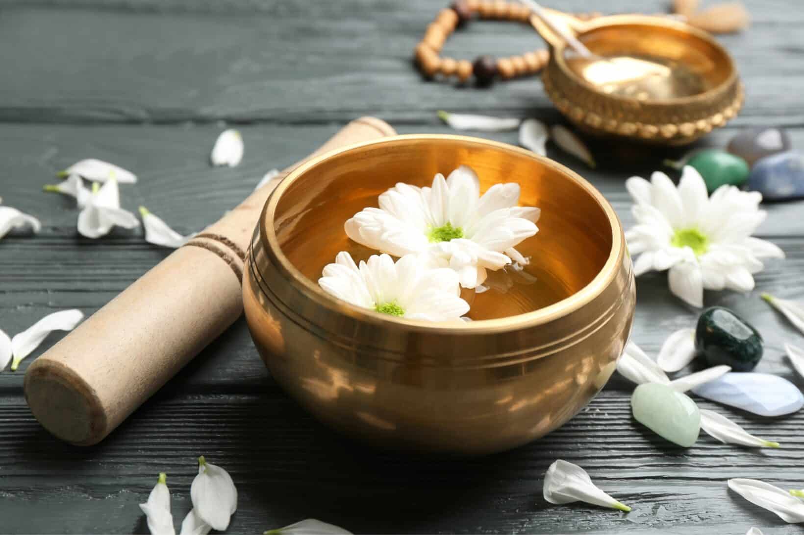Sound Bowls and flowers